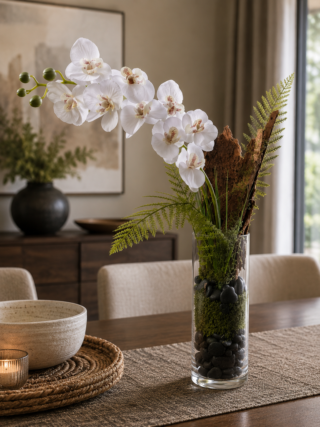 Still Form | Orchid & Natural Wood Botanical Arrangement